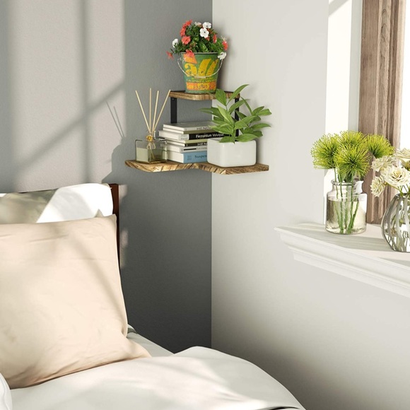 Accents Rustic Corner Wall Shelf In Carbonized Black Poshmark